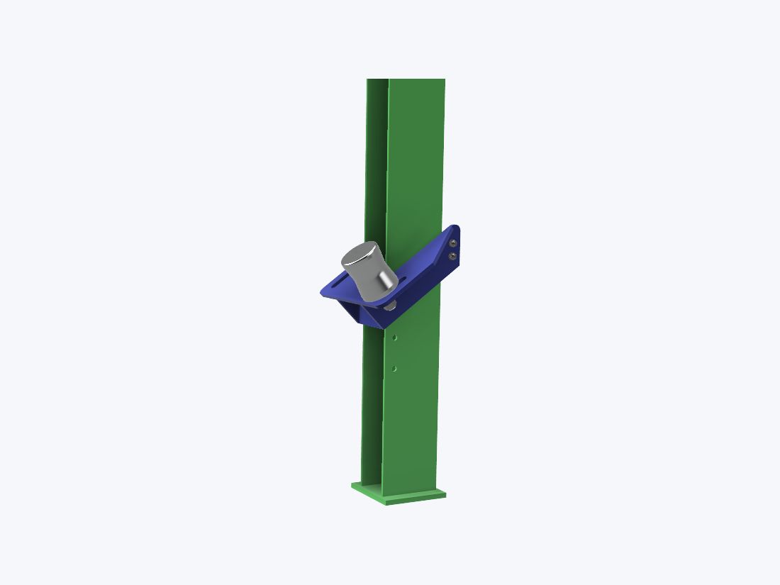 Guide roller fitted to a conveyor post