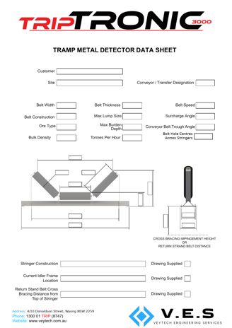 TripTronic 3000 tramp metal detector data sheet, printable PDF